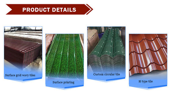 PPGI galvanisé panneau ondulé couleur revêtu panneau pré-peint carreaux en acier en couleur RAL personnalisable pour la construction