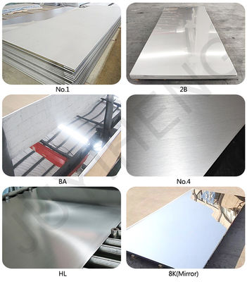 2B Finition de surface ASTM SUS S15500 S17400 S13800 1 mm 1,5 mm 2,5 mm 201 304 316 321 430 Plaque en acier inoxydable à plaque plate en bobine