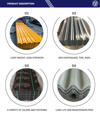 RAL ASTM SGCC Z60 0,2 mm 0,3 mm Panneaux de toiture enduits de couleur PPGI ondulés pour des solutions de toiture durables et durables