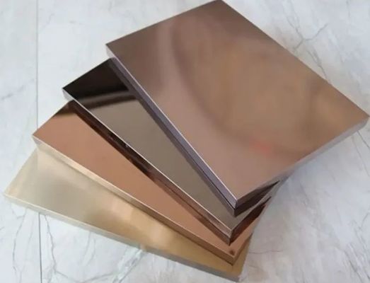 301 304 316 Plaque en acier inoxydable en BA 2B 8K Finition d'épaisseur de 0,3-0,6 mm et norme DIN EN 10088-2