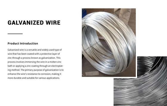 Fil d'acier à faible teneur en carbone pour l'artisanat ASTM 0,4 mm 0,5 mm Z60 Fil galvanisé à chaud à haute teneur en carbone
